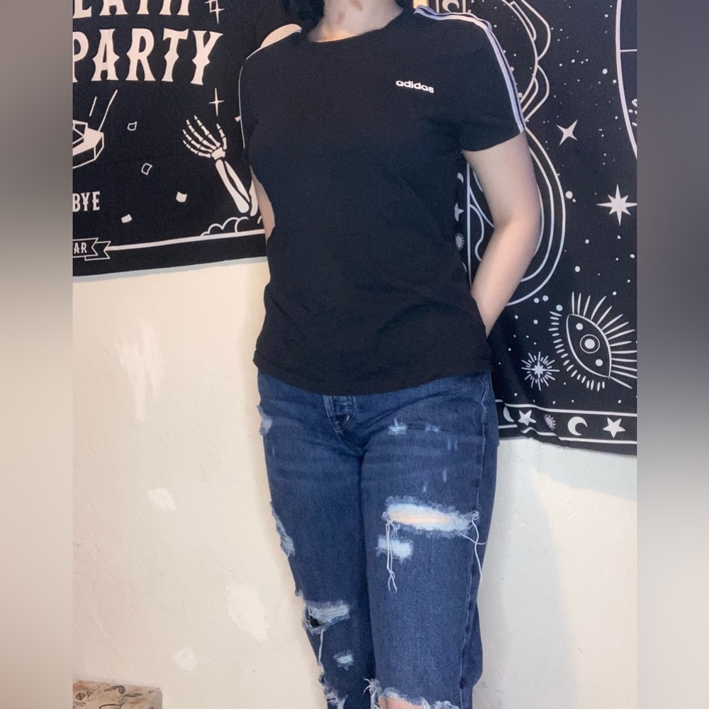 Medium adidas shirt in black and white